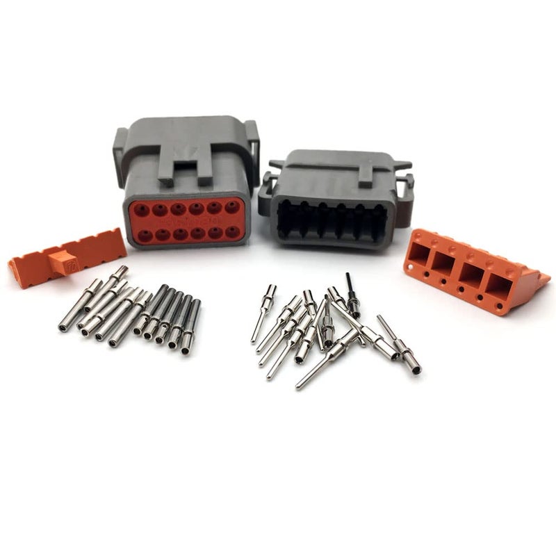 Deutsch DTM DT Series 12pin Connector Kit 20AWG Solid Contacts Receptacle IP67 Waterproof Heavy Duty