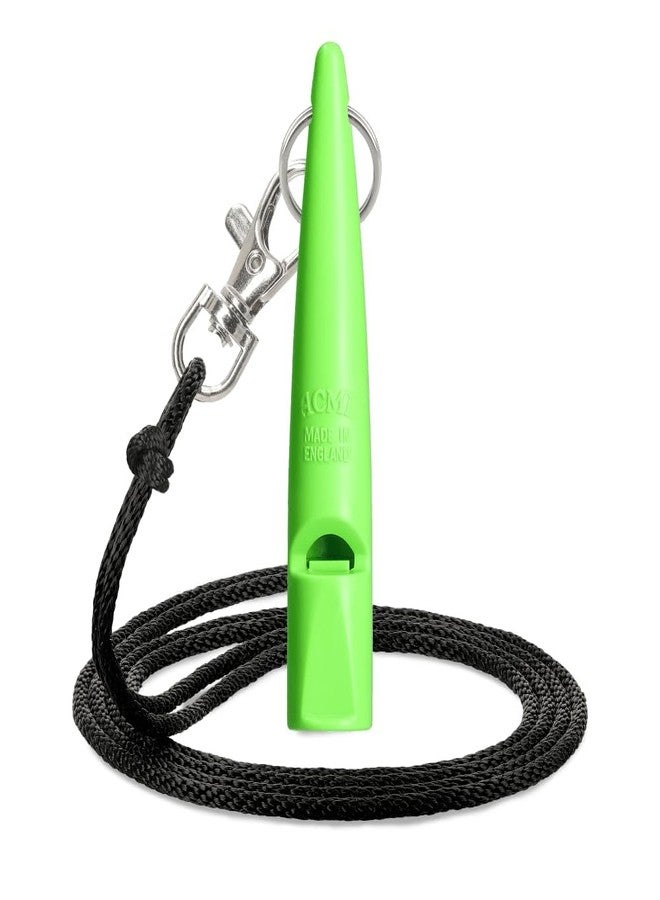 ACME 211.5 Professional Dog Training Whistle with Lanyard. BPA-Free Plastic. 90 dBA. Standardized 5400Hz Frequency for Larger Breeds. Weatherproof. Made in The UK (Day Glow Green/Black) - Image 1