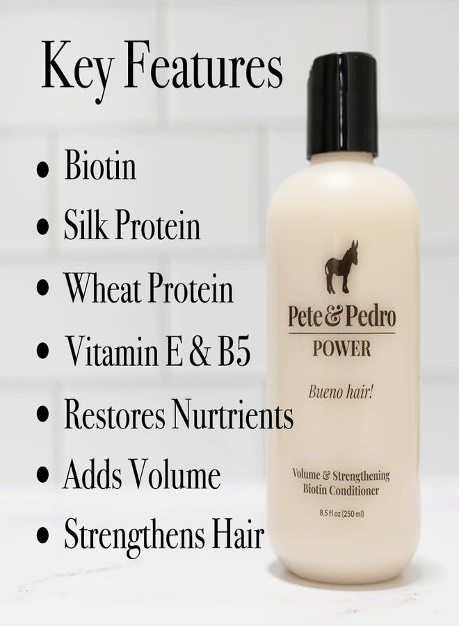 Pete & Pedro POWER CONDITIONER - Volume & Strengthening Biotin Daily Conditioner For Men With Fine or Thinning Hair | All Hair Types, Helps Make Fuller, Thicker, & Healthier | Shark Tank, 8.5 oz. - Image 2