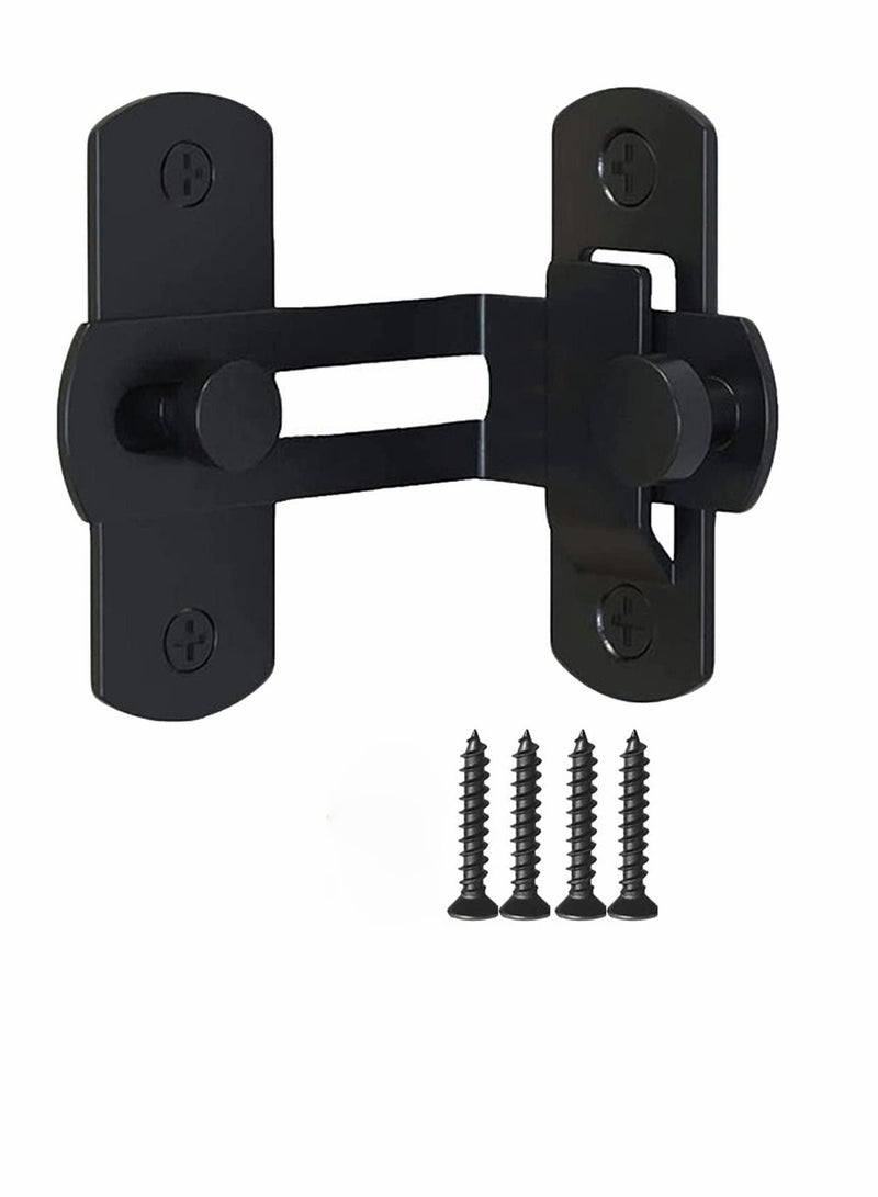 Y&D Barn Door Lock with 90 Degree Stainless Steel Right Angle Buckle Gate Latch for Sliding Black(2 Pack)  - Image 4
