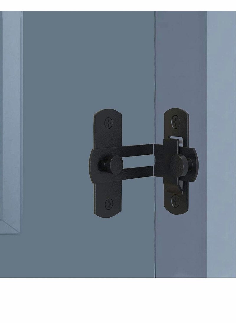 Y&D Barn Door Lock with 90 Degree Stainless Steel Right Angle Buckle Gate Latch for Sliding Black(2 Pack)  - Image 5