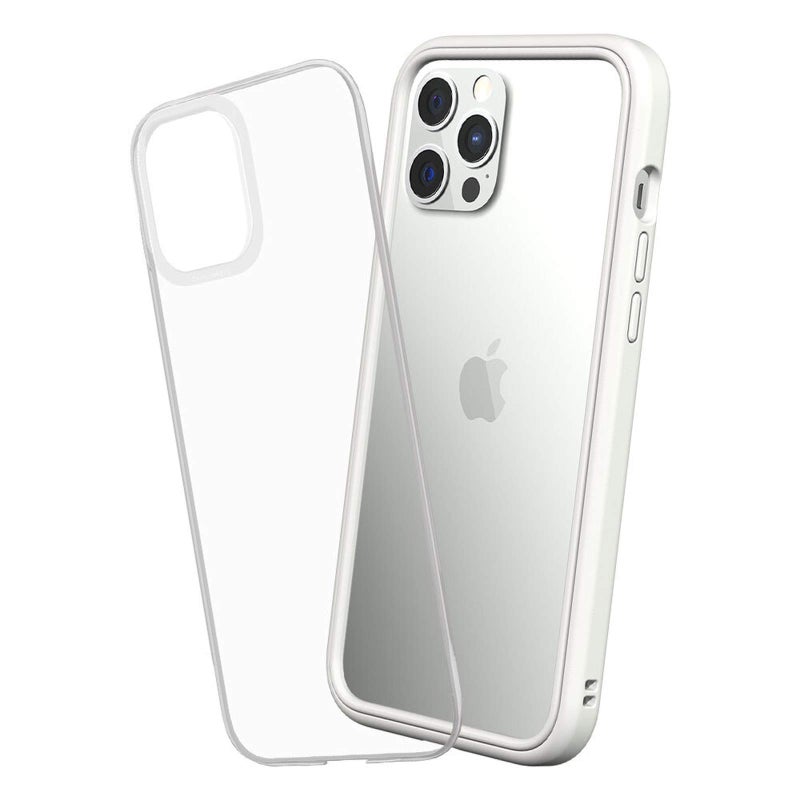 RhinoShield Modular Case Compatible with iPhone 12 Pro Max  Mod NX  Customizable Shock Absorbent Heavy Duty Protective Cover 35M  11ft Drop Protection  White