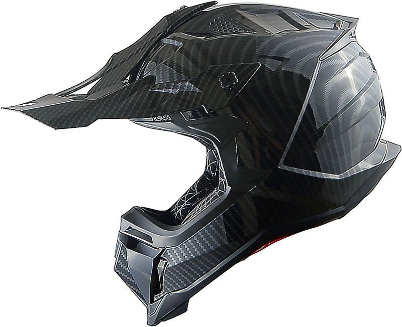 1Storm خوذة موتوكروس للبالغين 1Storm - ألياف الكربون السوداء، نموذج JH601 - Image 1