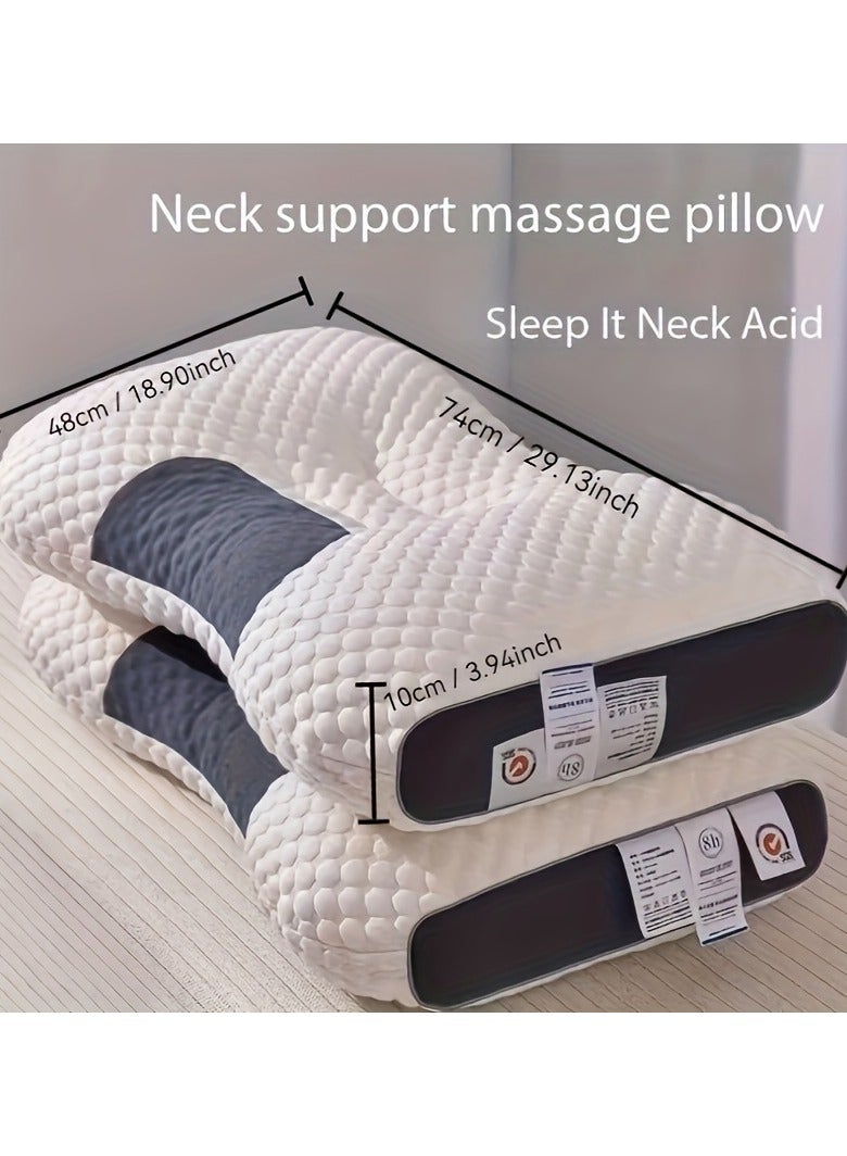 AROAQ Ergonomic Orthopaedic Neck Support Pillow for Side and Back Sleepers - Soft, Durable, Machine Washable  - Image 3