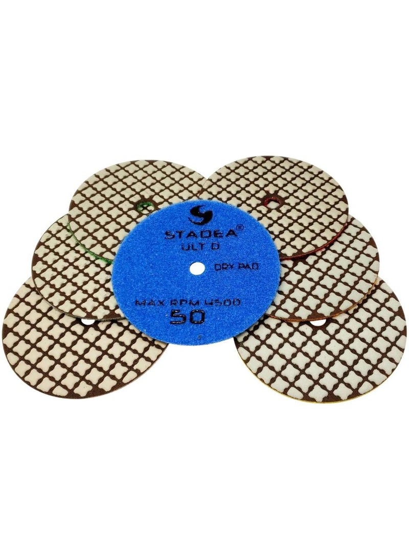 STADEA stone concrete diamond polishing pads  4 Inch Dry Discs Set For Marble Granite by STADEA  - Image 1