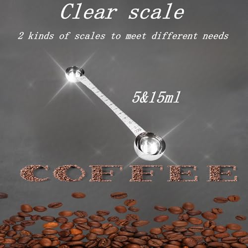 CoaGu Dual-Measure Coffee Scoop Set: 1 Tsp (5ml) & 1 Tbsp (15ml) Long-Handled Stainless Steel Scoops for Precise Coffee and Baking Measurements - Image 5