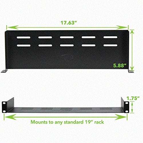 NavePoint Universal Rack Tray Vented Shelves 1U Black 6 Inches (150mm deep) No Lip - Image 2