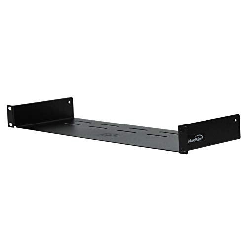 NavePoint Universal Rack Tray Vented Shelves 1U Black 6 Inches (150mm deep) No Lip - Image 1
