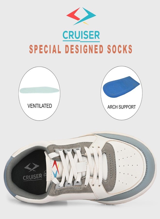 كروزر حذاء رياضي رجالي من كروزر، طراز أوغسطس، أبيض وأزرق، مقاس 7 بريطاني (2505-2) - Image 4