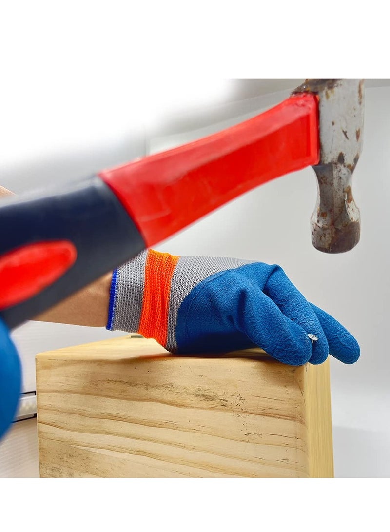 SOLARAE Gardening Gloves, 3 Pairs Large Strong Grip Nitrile Coated Safety Work Gloves for Builder / Gardener / Mechanic/  Construction/ Warehouse for Women and Men - Image 2