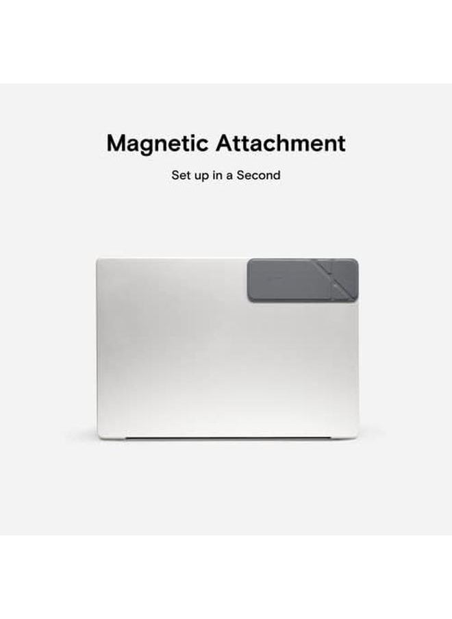 Magnetic Laptop Iphone Mount Continuity Camera Mount Foldaway Portable Laptop Top And Side Holder For Dual Screen Setup Gray