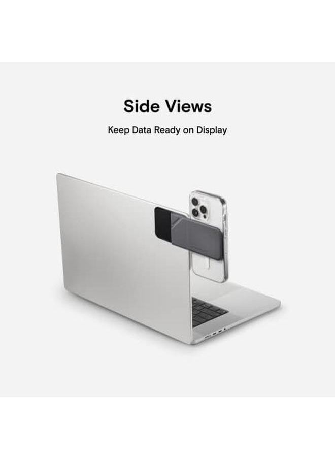Magnetic Laptop Iphone Mount Continuity Camera Mount Foldaway Portable Laptop Top And Side Holder For Dual Screen Setup Gray