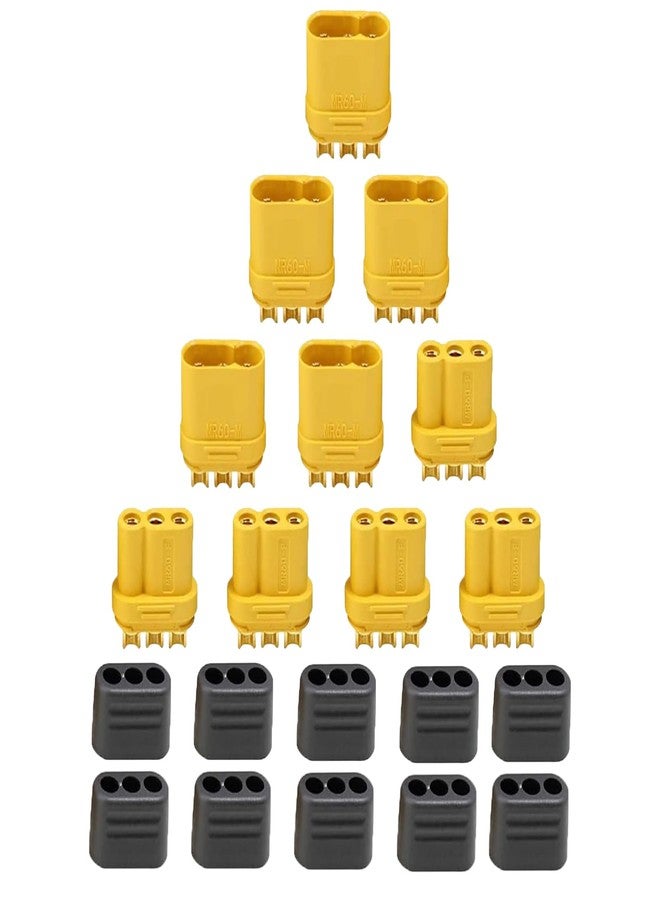 LINSYRC 5 Pairs Amass MR60 Plug Female and Male Connector Adapter Bullet Connector for Motor ESC Connection - Image 1