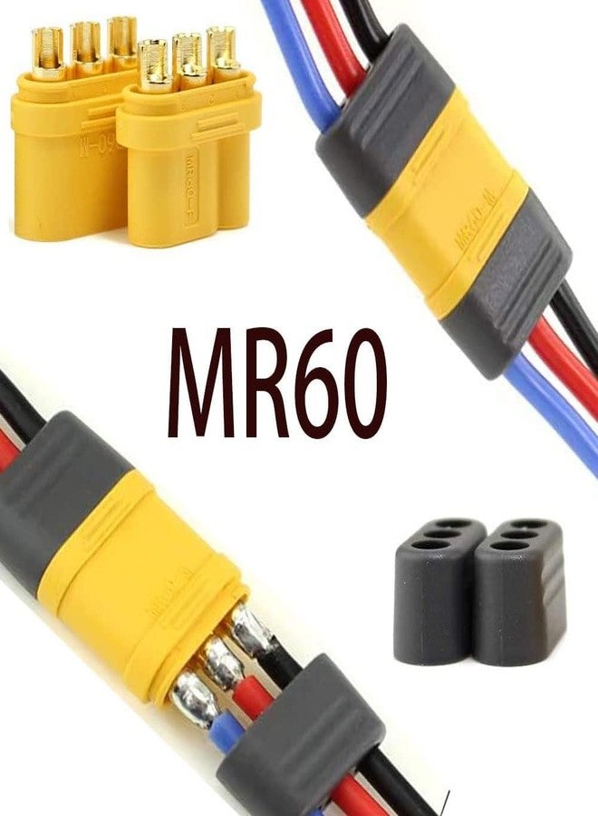 LINSYRC 5 Pairs Amass MR60 Plug Female and Male Connector Adapter Bullet Connector for Motor ESC Connection - Image 4