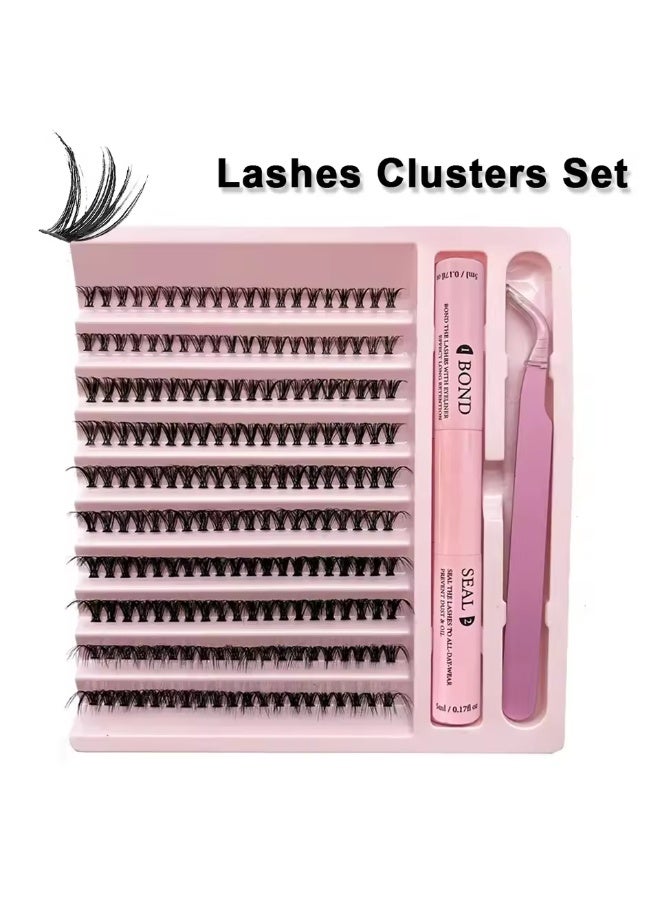 مجموعة وصلات رموش DIY منزلية: إطلالة صالونات التجميل في دقائق! لاصق رموش مقاوم للماء ورموش عنقودية فاخرة. - Image 4