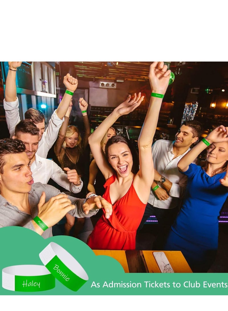 SOLARAE Event Wristbands 300Pcs Neon Paper for Events Purple Party Bulk Arm Bands Armbands Waterproof Bracelets Clubs Lightweight Concert Festivals and Fairs Green - Image 2