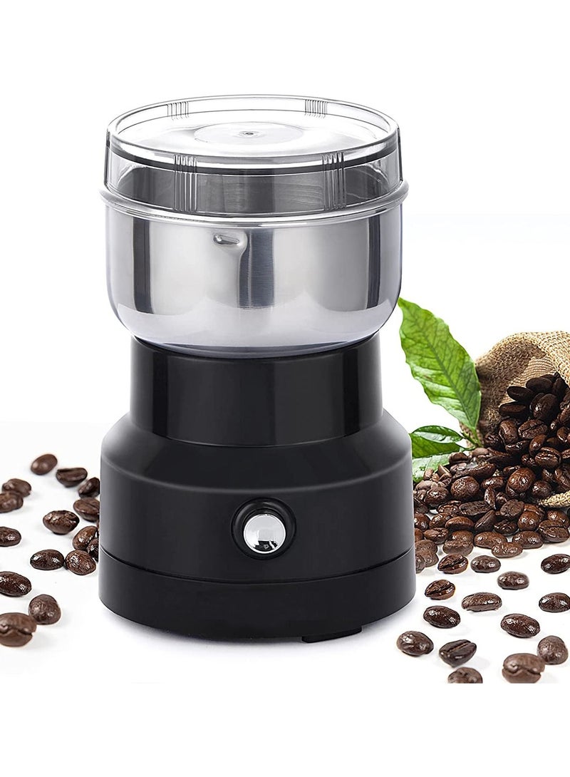150W 200ml Stainless Steel Electric Coffee Machine Bean Grinder Blenders for Kitchen Office Home Use Grains Grinding Machine Black  - Image 1