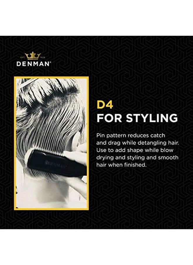 DENMAN - Classic Styling Brush 9 Rows (Black) D4 Hair Brush For Blowdrying & Styling Detangling Separating Shaping & Defining Curls - Image 1