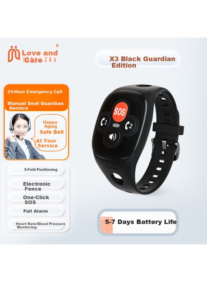 Love Care Aiqiangua X3 Guardian Edition Elderly Positioning Bracelet, Beidou Gps Positioning, Anti-loss, Anti-wandering, One-key Call Watch - Image 1