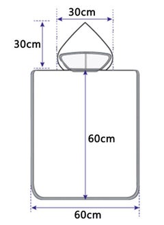 ZCM-HAPPY Kids Hooded Cape Bath Towel Microfiber Towel for Bathing  Swimming  - Image 4