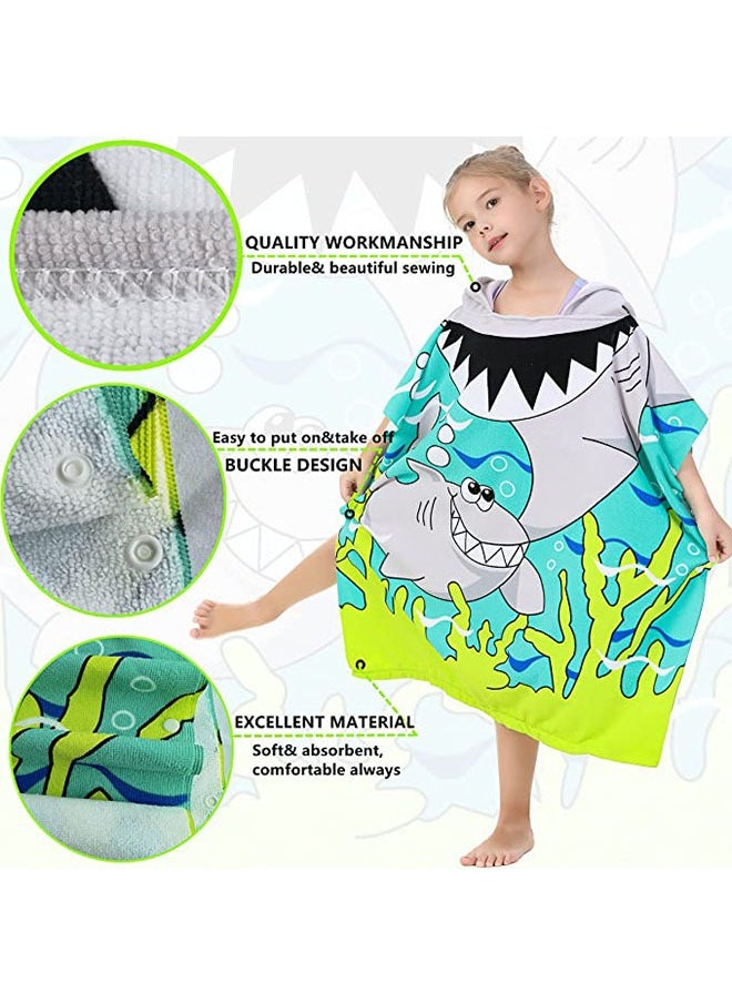 ZCM-HAPPY - Kids Hooded Cape Bath Towel Microfiber Towel for Bathing  Swimming - Image 1
