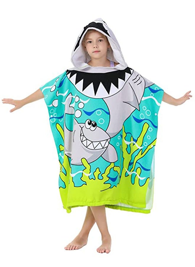 ZCM-HAPPY - Kids Hooded Cape Bath Towel Microfiber Towel for Bathing  Swimming - Image 1