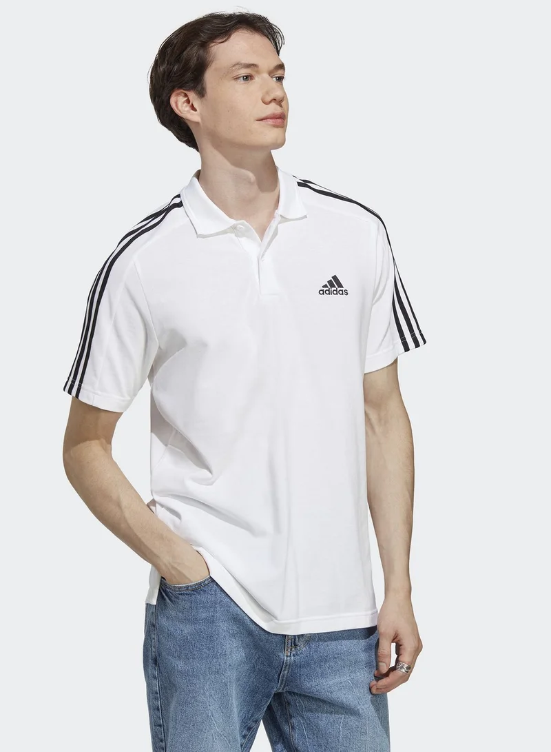 adidas تيشيرت بولو مزينة بخطوط الماركة