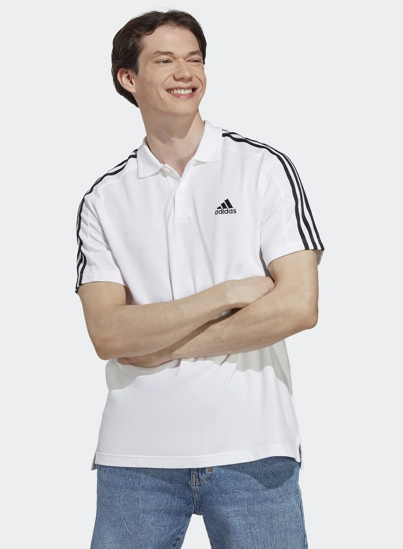 adidas تيشيرت بولو مزينة بخطوط الماركة