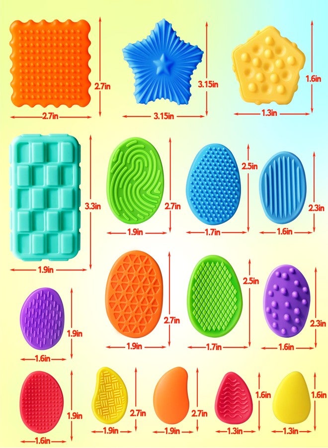 Helsort Sensory Fidget Toys for Kids Adults: 16 Pack Textured Worry Stones for Anxiety Relief, Sensory Toy for Autism Kids Calming, Quiet Small Fidgets for Classroom Prizes, Easter Basket Stuffers Egg Filler - Image 2