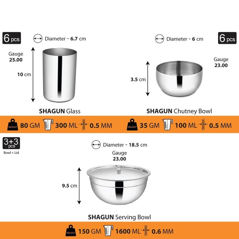 RJ kitchenware Store Dinner Set 70 Stainless Steel Dinner Set (70 Pcs Set) - Image 5