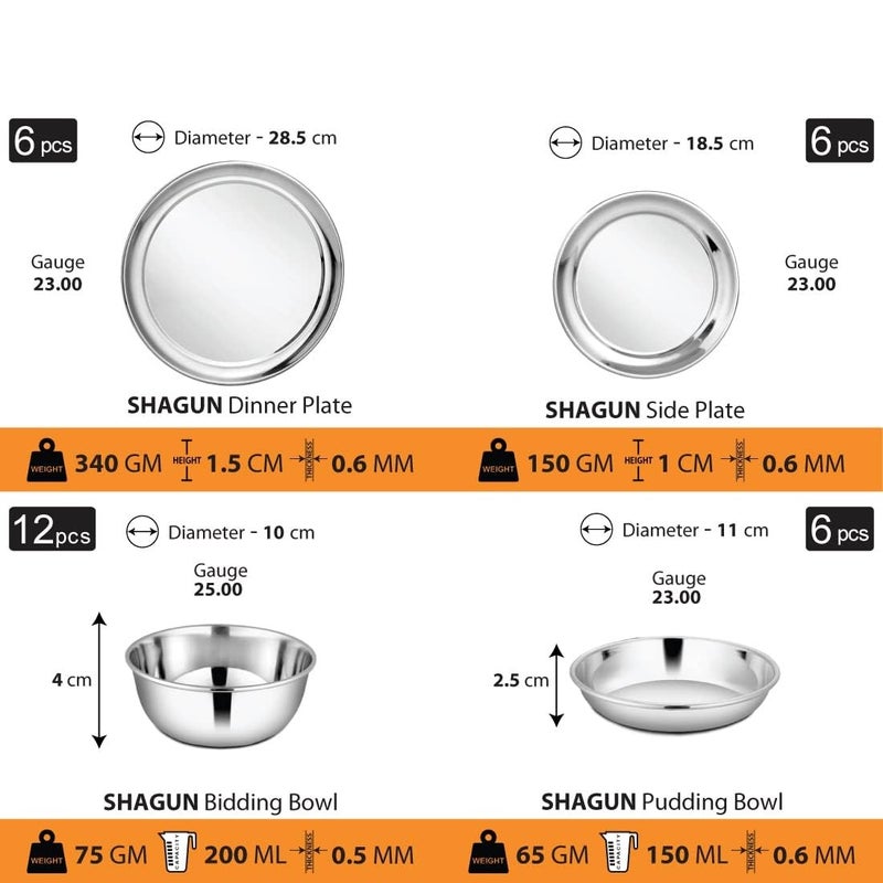 RJ kitchenware Store Dinner Set 70 Stainless Steel Dinner Set (70 Pcs Set) - Image 3