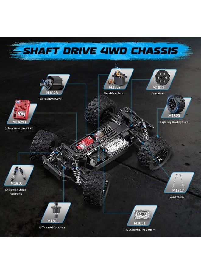 HAIBOXING RC Cars 1/18 Scale 4WD Off-Road Monster Trucks with 36+KM/H High Speed, 2.4 GHz Remote-Controlled Electric All Terrain Waterproof Vehicles with Rechargeable Battery for Kids and Adults RTR - Image 3