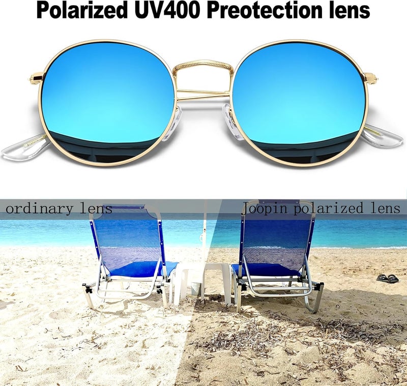 Joopin Vintage Round Sunglasses Men Women Polarized UV400 Protection Metal Frame Circle Oval Retro Sun Glasses Unisex Unisex - Image 3