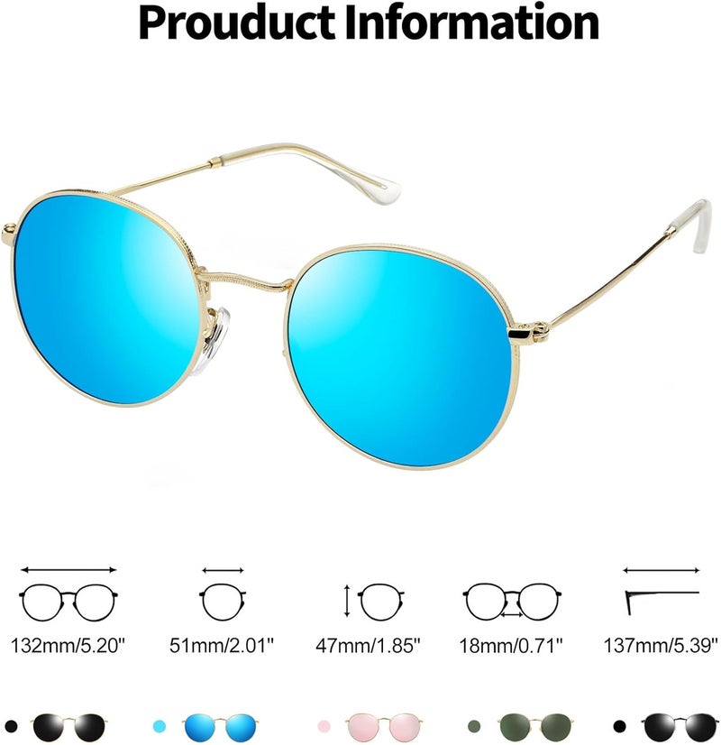 Joopin Vintage Round Sunglasses Men Women Polarized UV400 Protection Metal Frame Circle Oval Retro Sun Glasses Unisex Unisex - Image 4