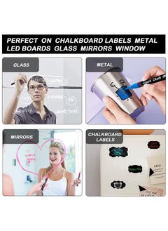 HY Liquid Erasable Chalk Markers Pens - 8 Colors Washable & Wet Erase Neon Makers for Blackboard, Chalkboard Signs, Glass Window, Graduation Celebration School Kids Art for Cars  - Image 4