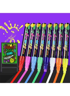 HY Liquid Erasable Chalk Markers Pens - 8 Colors Washable & Wet Erase Neon Makers for Blackboard, Chalkboard Signs, Glass Window, Graduation Celebration School Kids Art for Cars  - Image 2