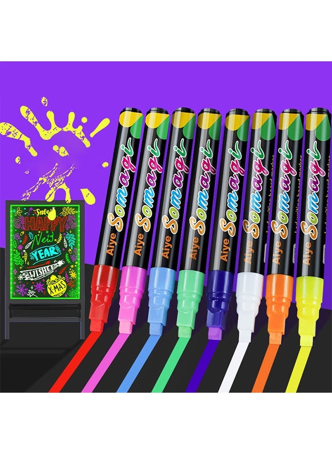 HY Liquid Erasable Chalk Markers Pens - 8 Colors Washable & Wet Erase Neon Makers for Blackboard, Chalkboard Signs, Glass Window, Graduation Celebration School Kids Art for Cars  - Image 2