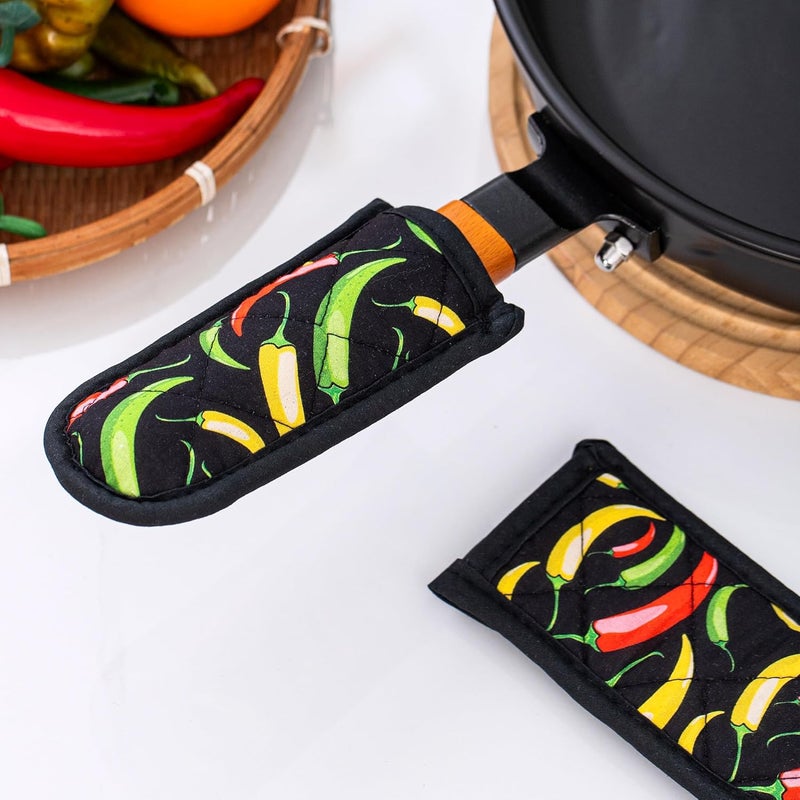 Leadiy Cast Iron Skillet Handle Covers,Pot Handle Covers Heat Resistant,Pot Holders for Kitchen Heat Resistant,Machine Washable Handle Mitts 2 PCS - Image 3