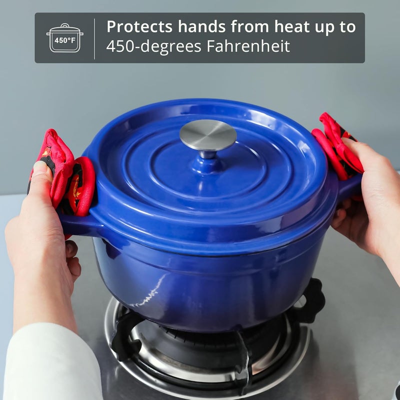 Leadiy Cast Iron Skillet Handle Covers,Pot Handle Covers Heat Resistant,Pot Holders for Kitchen Heat Resistant,Machine Washable Handle Mitts 2 PCS - Image 4