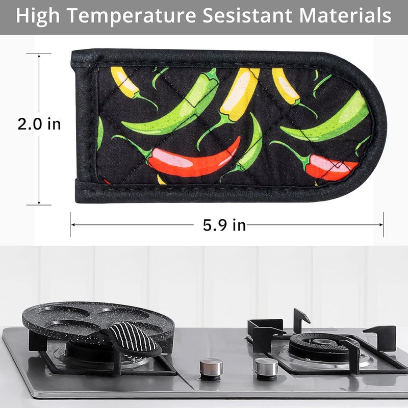 Leadiy Cast Iron Skillet Handle Covers,Pot Handle Covers Heat Resistant,Pot Holders for Kitchen Heat Resistant,Machine Washable Handle Mitts 2 PCS - Image 5