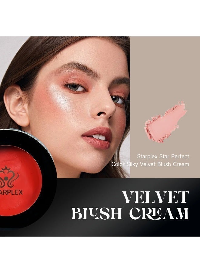 STARPLEX Cream Blush Starlight Velvet Blush Cream Lip & Cheek 2-in-1 ROSE, Transparent Skylight Portable, Waterproof Sweatproof Long Lasting, Finger Apply Natural Brighten Complexion, 6 Shades Available - Image 4