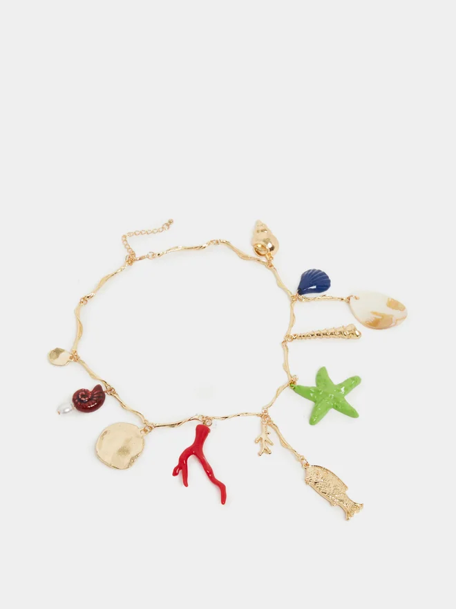 Styli Styli Sea Shell Charm Drop Necklace