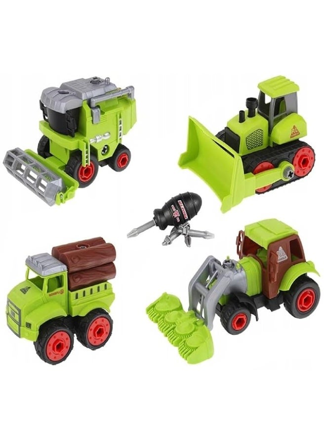 8 Pcs Deformation Diy Assembly Farmers Vehicle Playset for Children - Image 1