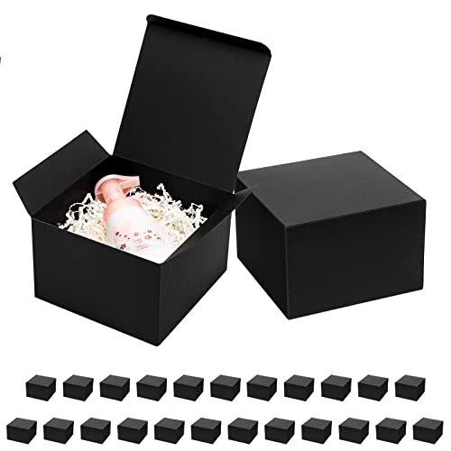 Mcfleet Black Gift Boxes with Lids 6x6x4 Inches 25 Pack Groomsmen Proposal Cardboard Craft Gift Box for Christmas, Wedding, Graduation, Holiday, Birthday Presents Packaging - Image 1