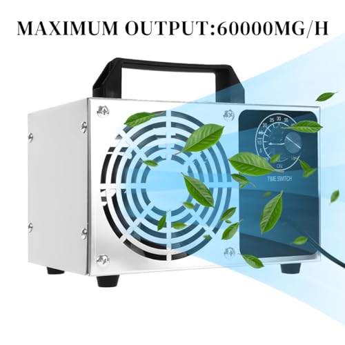 HANNEA® Portable Ozone Generator 60, 000mg/h High Capacity Ozone Machine Ozone Disinfection Machine Home Ozone Generator for Water Treatment, Air Purification, Odor Removal, Up to 4000 ft² - Image 2