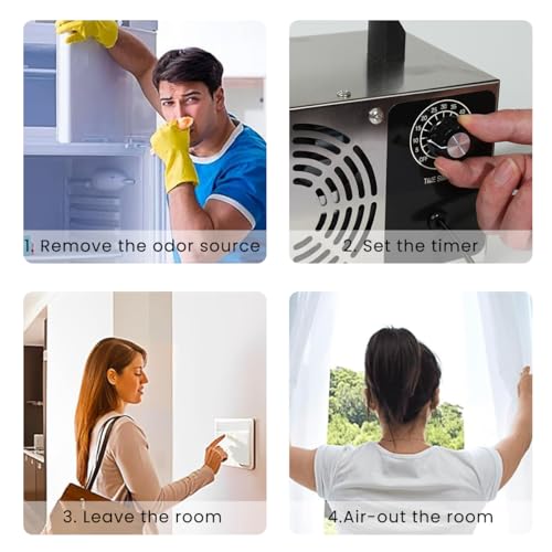 HANNEA® Portable Ozone Generator 60, 000mg/h High Capacity Ozone Machine Ozone Disinfection Machine Home Ozone Generator for Water Treatment, Air Purification, Odor Removal, Up to 4000 ft² - Image 4