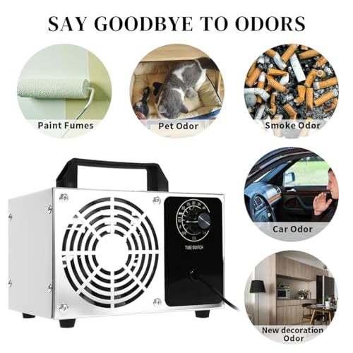 HANNEA® Portable Ozone Generator 60, 000mg/h High Capacity Ozone Machine Ozone Disinfection Machine Home Ozone Generator for Water Treatment, Air Purification, Odor Removal, Up to 4000 ft² - Image 5