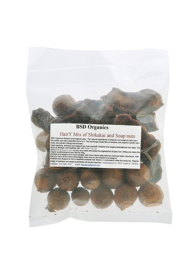 BSD Organics - BSD Organics Hairy Mix of Shikakai and Soap Nuts - (Natural , 1kg) - Image 1