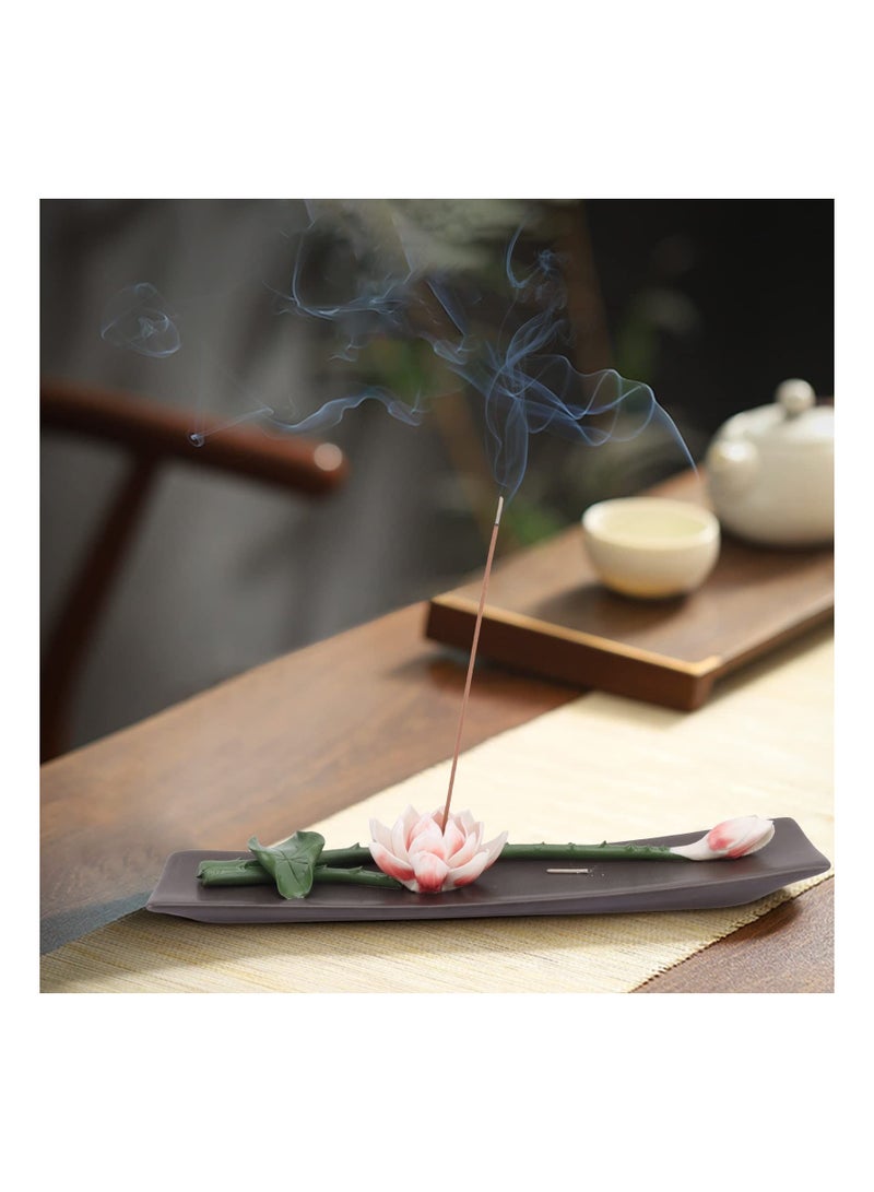 Y&D Incense Holder for Sticks, Ceramic Handmade Lotus Zen Decor, Home Room Yoga, Meditation Gift - Image 3