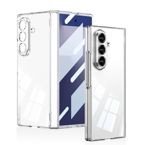 Midkart Magnetic Case Compatible with Samsung Galaxy Z Fold 7 Release 2025 Hinge Protection Front Glass Cover Anti-Yellowing and Independent Camera Protection, Clear Transparent - Image 1